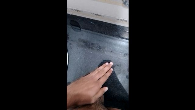 Young Asian cums huge load before shower